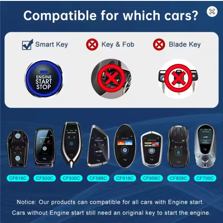 Cross-border multi-language CF920 smart large-screen LCD car key remote control modified car key
