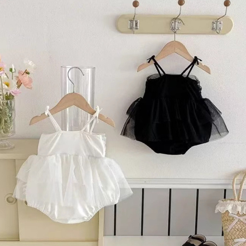 Falda de gasa con tirantes para bebés, falda de pedo, tesoro femenino, vestido de luna llena, vestido de un año, vestido de una pieza, vestido de gasa con tirantes, vestido de verano