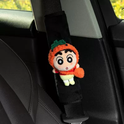 Seat belt shoulder pad — car seatbelt shoulder pad - crayon-shin-chan-shoulder-pad-persimmon-crayon-shin-chan-black-short-velvet-seatbelt-shoulder-pad-cover