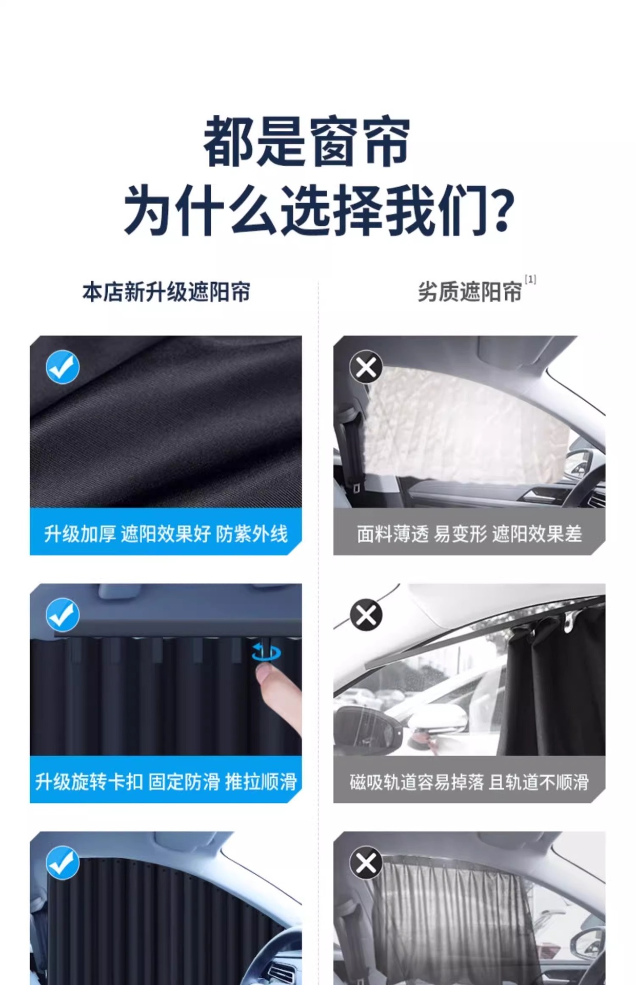 Car Window Sunshade Curtain Car Sun Protection Baby Infant Track-Style In-Car Privacy Car Sunshade for Children
