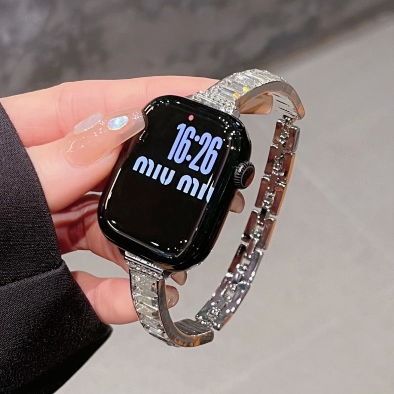 Suitable for Apple Watch Iwatchs9876 Strap Women's Xiaomi 89Pro Summer Metal White Diamond Bracelet Hot Sale
