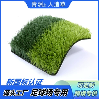 青洲 足球人造草坪 塑料草皮人工草坪加筋耐磨运动草寿命长 厂家