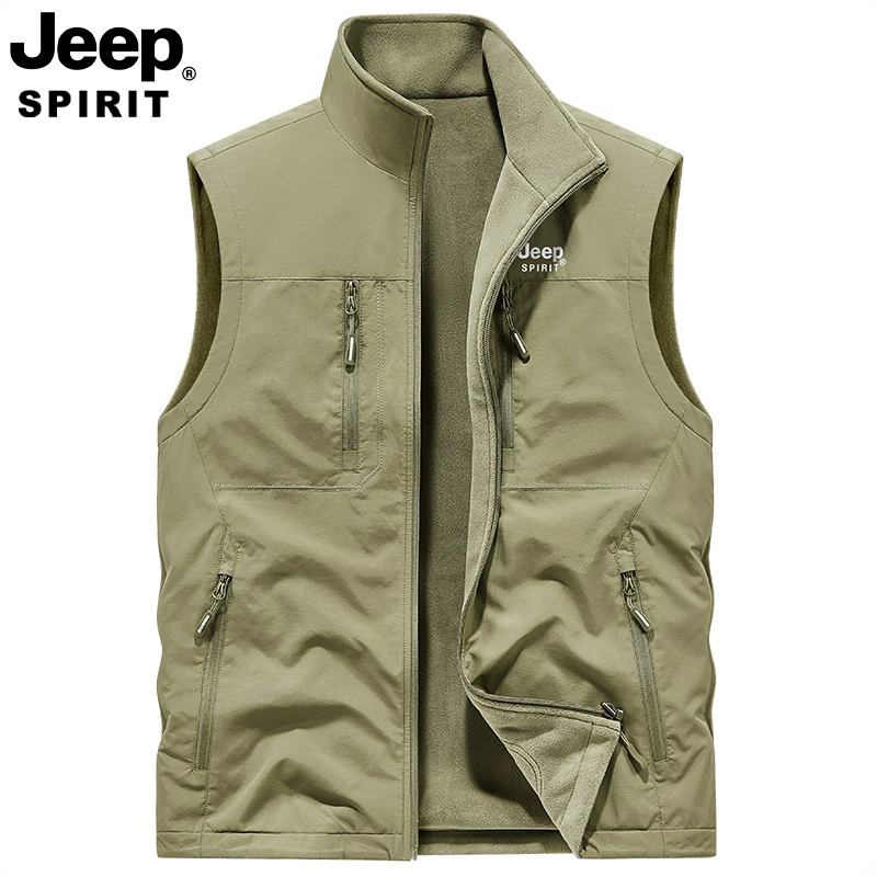 Двусторонний демисезонный жилет JEEP SPIRIT для отдыха, увеличенная толщина, большой размер
