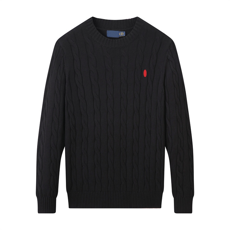 Men's Cross-Border Autumn and Winter Sports Youth Round-Neck Pullover Fashion Polo Knitwear Casual Embroidered Pony Sweater