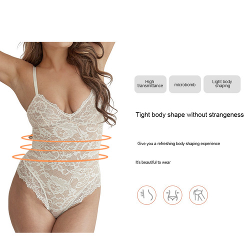 Cross-border European and American style sexy lace women's body-shaping and slimming underwear with suspenders worn inside and body-shaping one-piece corsets worn outside