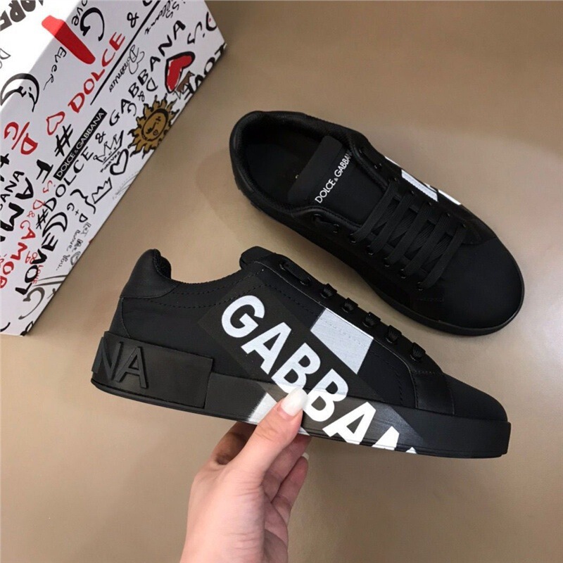 European Men's Dg Fashion Sneakers, Sports Casual Shoes, Trendy New Letter Design, Versatile Genuine Leather Lace-Up Shoes