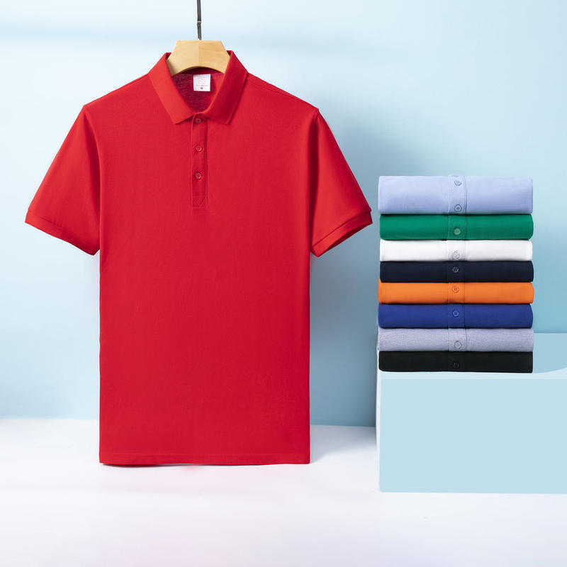 Advertising Shirt Men's 220g Pure Cotton Lapel Business Casual Work Uniform Class Uniform Printed Logo Short-Sleeved Polo Shirt