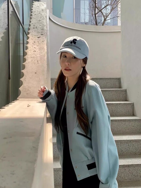 韩国RestAndRecreation棒球服外套女rr毛呢棒球服宽松情侣25新款|undefined
