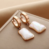 White fashionable earrings stainless steel from pearl, Japanese and Korean