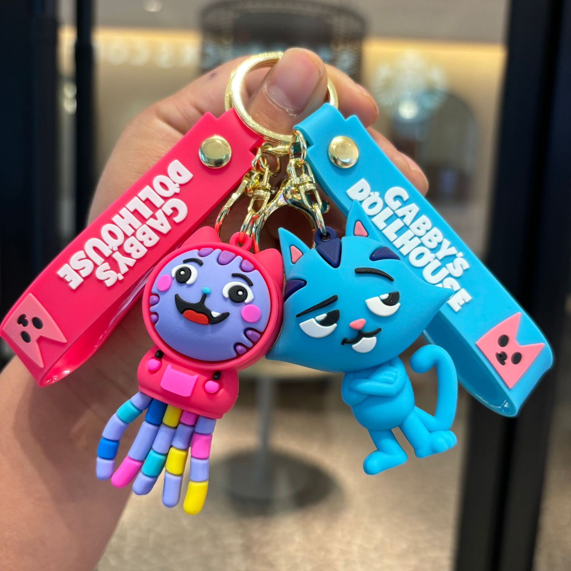 Casa de muñecas transfronteriza de Gaby, llaveras de animales travesties, PVC tridimensional, muñeca grande, regalo, llavero del coche