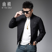 欧洲站高级感外套男款秋装上衣2025新款潮流时尚休闲立领夹克男装