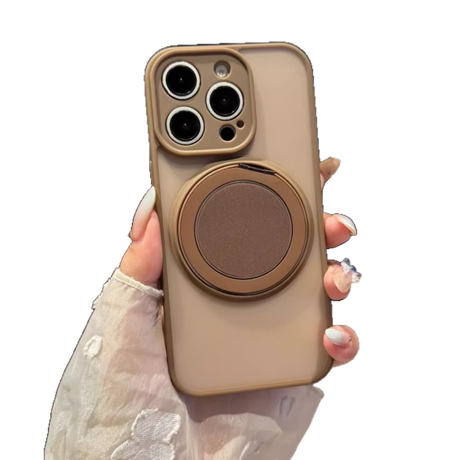 17 caso de teléfono móvil soporte giratorio 360 sensación de piel esmerilada para iPhone16 pivote de sensación avanzada 11 Apple 15pro