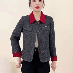ドロップシッピングファッショナブルな小さなフレグランスジャケット女性の 2025 春と秋の新しい年齢軽減トップママ痩身カーディガン