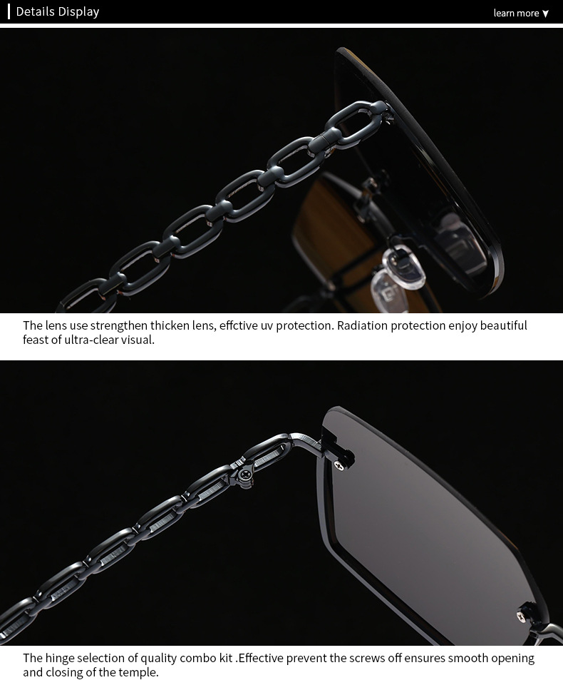 Cross-Border Export New Modern Retro Square Frame Rope Decorative Sunglasses Ins Style Street Style Big-Name Sunglasses 2515_voghion.com