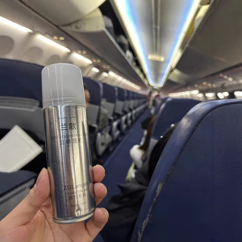 On the plane through security Lange Mini Small Bottle Hair Gel Hair Styling Spray Travel Wear Dry Gel Portable