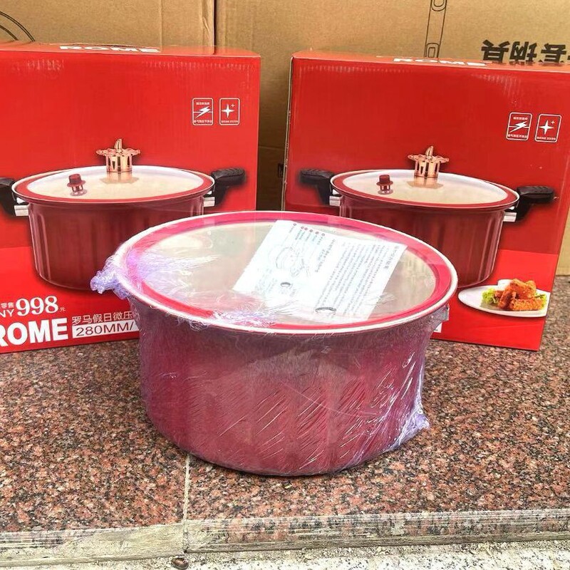メーカーの新しい家庭用フランス鍋レッドローマンホリデー家庭用微圧力鍋両耳スープポット在庫卸売|undefined