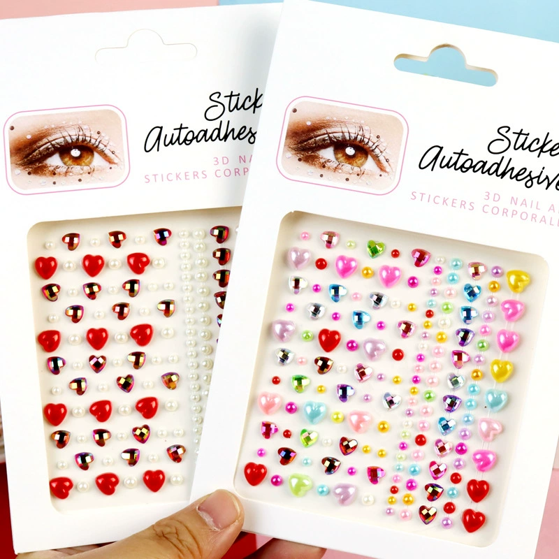 Трансграничные глаза Diamond Pearl Love Eye наклейки для макияжа сценические круглые самоклеящиеся трехмерные выступления для детей AB яркий бриллиант