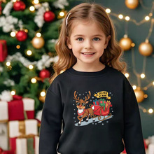 圣诞麋鹿亲子装卫衣宽松圆领一家三口四口圣诞节活动新年红色上衣