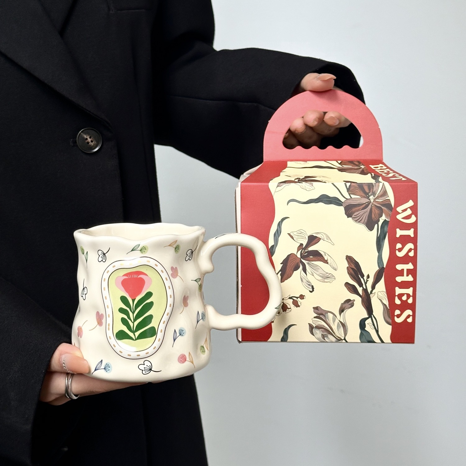 Regalo de cumpleaños de una amiga, taza de agua, nicho de diseño, taza de regalo de mano, caja de regalo retro. image 10