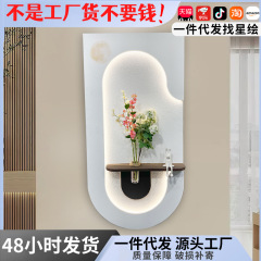 無垢材フレームレス装飾絵画わびさびスタイル廊下通路彫刻絵画玄関装飾絵画壁画ランプ吊り絵画