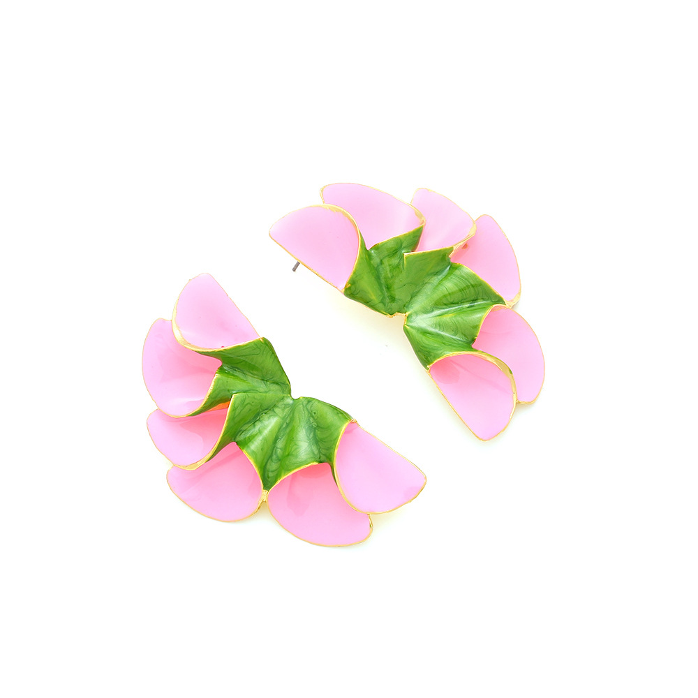 1 Pair IG Style Sweet Flower Enamel Zinc Alloy Ear Studs display picture 3