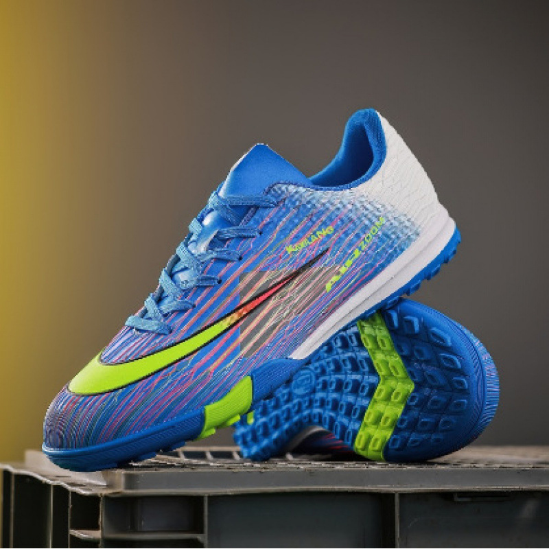 Zapatillas de Fútbol AG TF para Niños y Jóvenes TPU y Caucho Corte Bajo para Césped Natural y Artificial