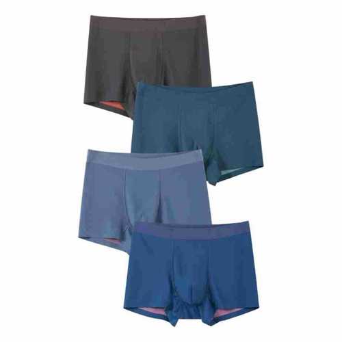 Spring and Autumn Men's Underwear Men's Silk Antibacterial Crotch Breathable 100 Count Modal Boxer Briefs Seamless High Elastic Underwear