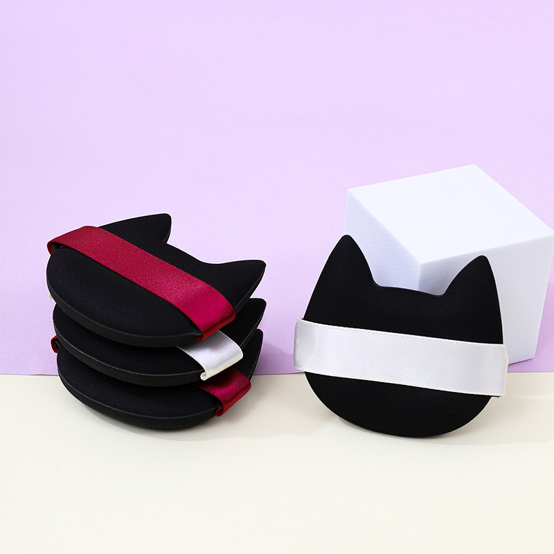 Fábrica personalizada cabeza de gato sin látex cojín de aire seco y húmedo de doble uso esponja de maquillaje soplo de polvo impresión transfronteriza logo belleza huevo