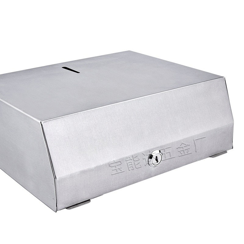 Caja del tejido del acero inoxidable 304, caja montada en la pared del tejido con la cerradura, caja de papel grande del rollo, transfronteriza