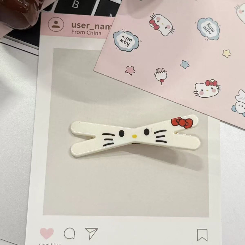 甜美卡通kitty猫发夹可爱少女心侧边夹刘海夹少女感发卡头饰学生|undefined