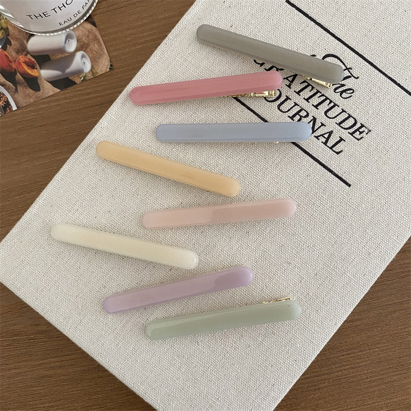 Simple Duckbill Clip, Cute Colorfulful Jelly Hair Clip, Sweet Bangs Clip, Side Clip, Pure Color Elegant Hair Accessory