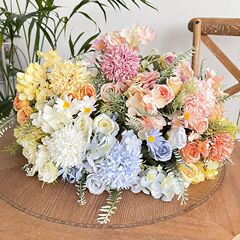 ！玫瑰绣球花花假花客厅餐桌装饰摆设塑料花拍照道具套装