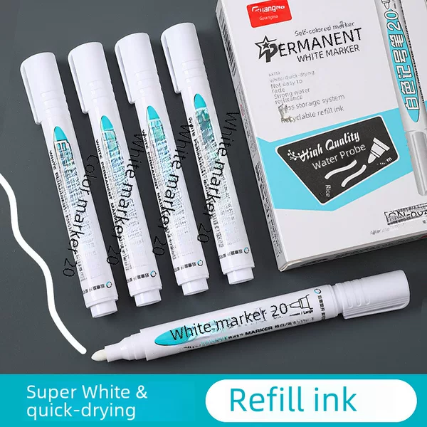 Guangna 802 white marker pen non-fading thick head industrial quick-drying paint pen large tire art painting high