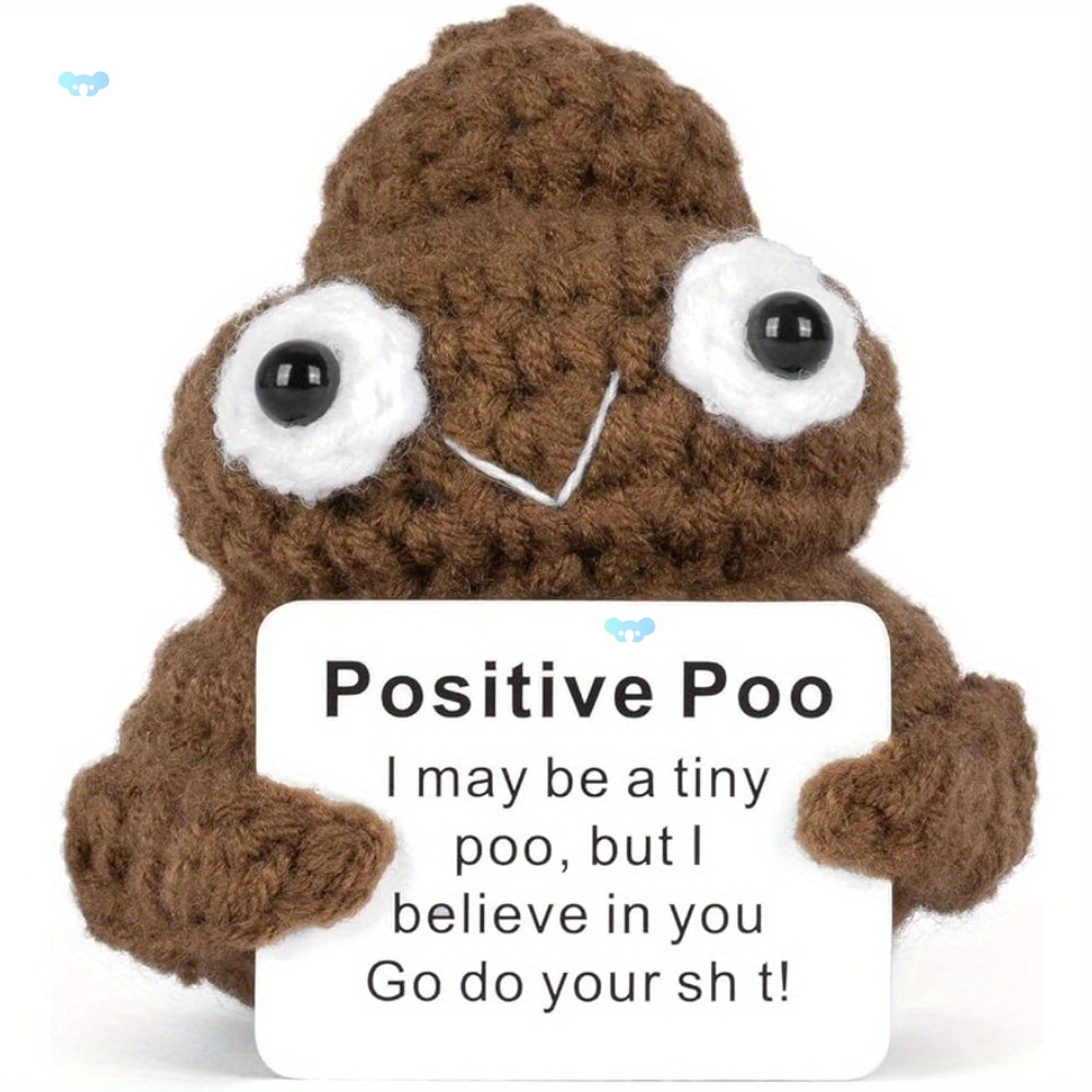 Unique Handmade Deep Brown Polyester Crochet Positive Poo