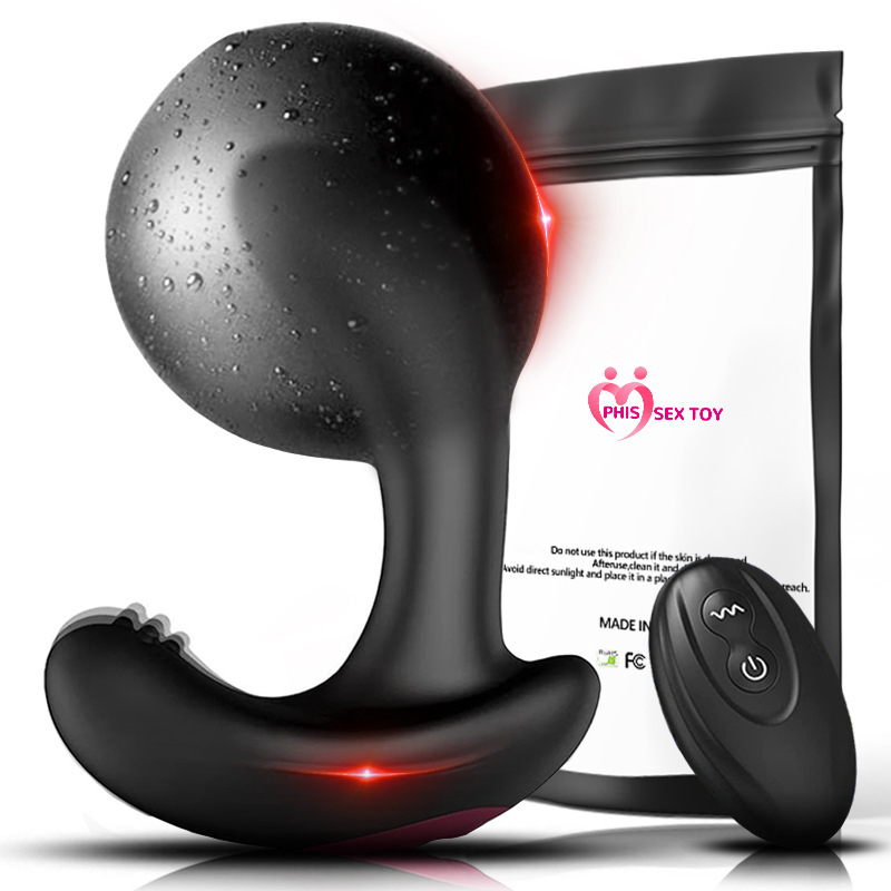 Control remoto inalámbrico vibración inflable anal plug anal al aire libre plug anal dilatador juguetes adultos del sexo para las mujeres