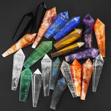 纯天然水晶柱灵摆权杖单尖六棱柱紫水晶青青金石原石装饰摆件不规