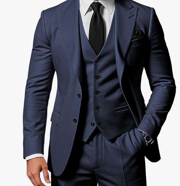 Nuevo traje de hombre traje de tres piezas casual de negocios banquete de baile traje delgado vestido de playa de boda