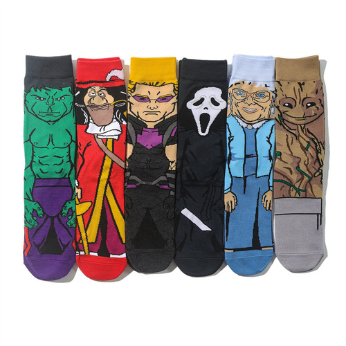 Anime socks factory direct sales long-tube cartoon men's socks green giant women's socks cotton straight cartoon socks European and American character socks
