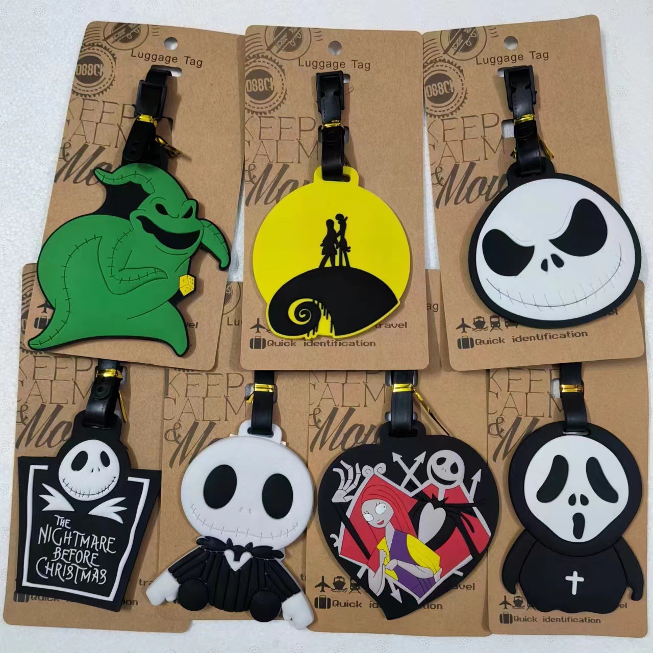 The Nightmare before Christmas Merchandise Luggage Tag Halloween Pumpkin Silicone Travel Suitcase Identification Tag Small Pendant