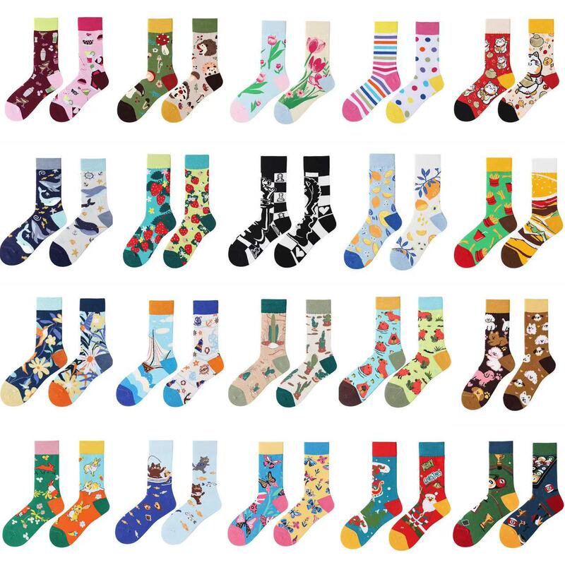 Original Ab Socks for Women, Asymmetrical Mandarin Duck Socks, Ins European and American Style, Trendy Cross-Border New Men's and Women's Mid-Tube Cotton Socks Wholesale