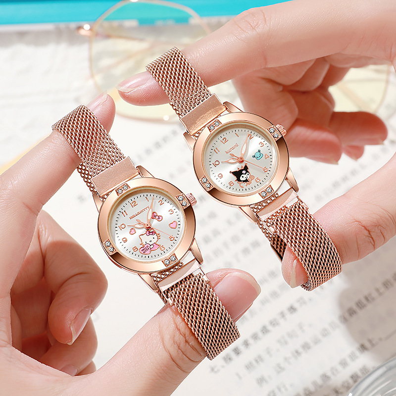 Alloy Diamond Ladies Watch Middle School Student Watch Female Niche Quartz Watch Cross-Border New Waterproof Sanrio Wholesale
