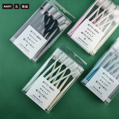 RAOYI Macaron Toothbrush 10-Pack Adult Small Head Soft Brush Family Size Factory Wholesale