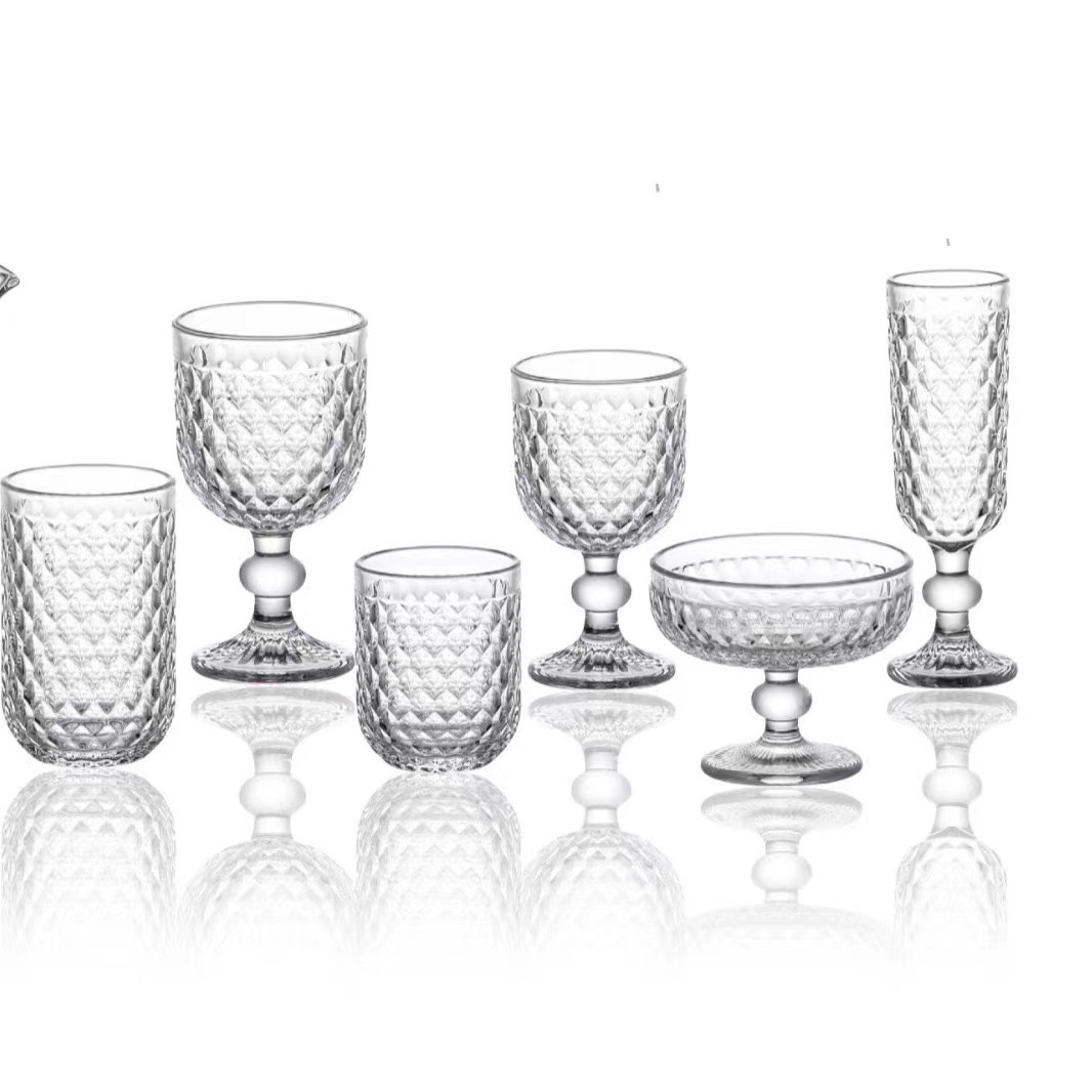 Creativo nuevo cristal de hotel tazas de agua de vidrio enjuague bucal tazas de jugo tazas de cerveza tazas de champán tazas de vino tinto