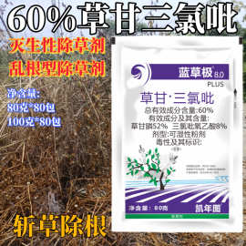 蓝草极60%草甘三氯吡灭生性除草剂死草乱根型灌木藤本阔叶草水花