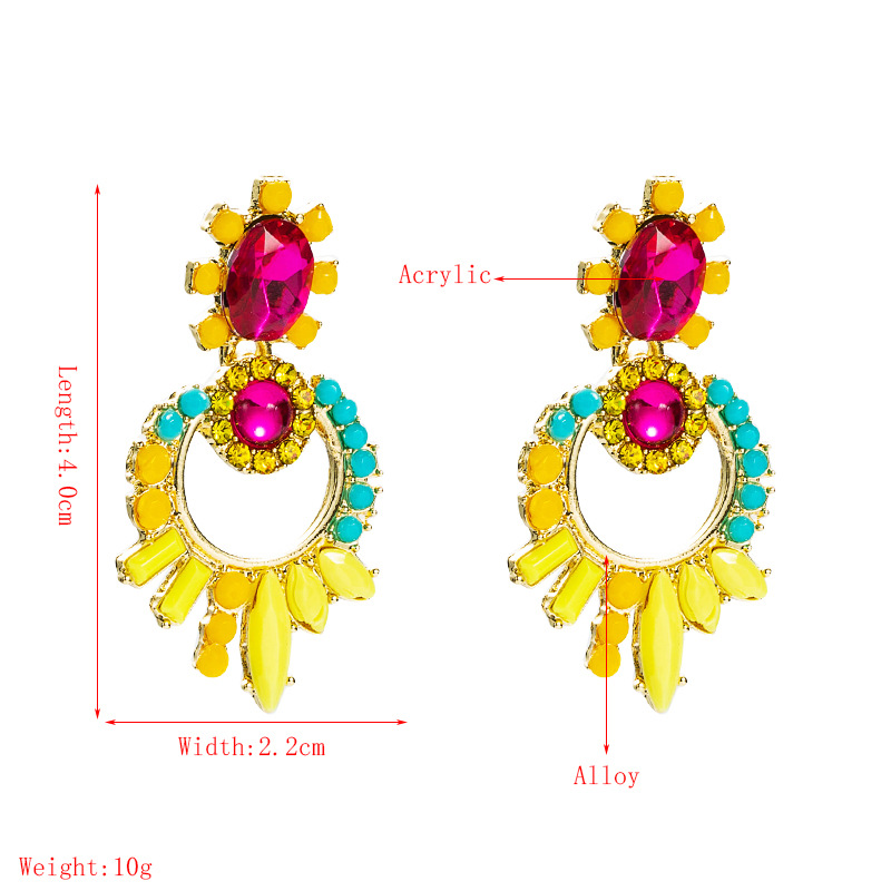fashion geometric acrylic color flower earringspicture1