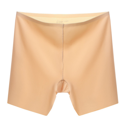 Women's Seamless Anti-Exposure Safety Pants, Non-Rolling Mid-Waist Thin Base-Layer Leggings – 2-in-1 Ice-Silk Boxer Briefs for Women