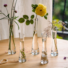 花插瓶轻奢迷你花器现代小口径玻璃瓶摆件鲜花法式插花水培瓶