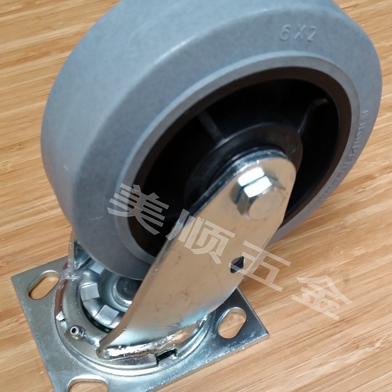 直销6寸重型灰色人造胶TPR导电 防静电 电子仓储物流机械设备脚轮