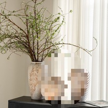 新中式侘寂风陶瓷花瓶装饰品斑驳老旧粗陶罐玄关电视柜摆件岛乌