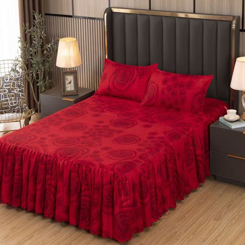 Sábanas, una sola pieza, falda de cama para el hogar, cubierta de cama, cubierta de cama, cubierta de cama antideslizante, falda, falda, falda de cama, cubierta de cama, cubierta protectora Simmons